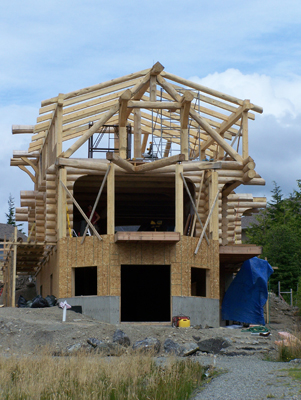 image of log home before