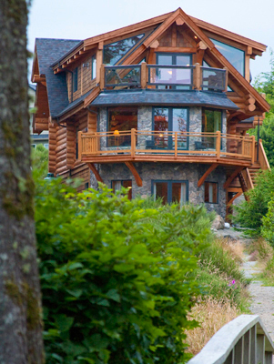 image of log home after