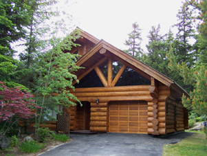 image of log home after