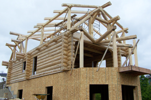 image of log home before
