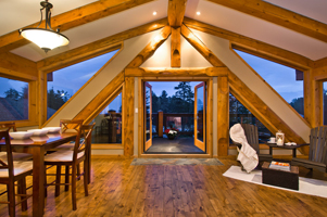 image of log home after